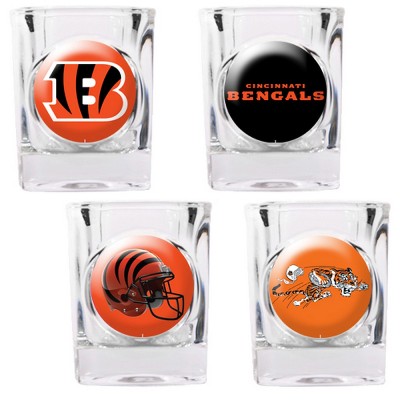 Great American Products 41118 4pc Collectors Shot Glass Set Cincinnati Bengals