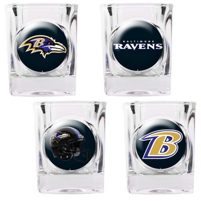 Great American Products 41131 4pc Collectors Shot Glass Set Baltimore Ravens