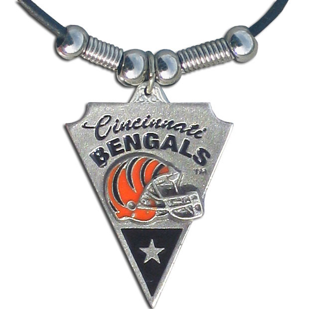 Siskiyou Sports FPL010 Leather NFL Necklace Pendant Cincinnati Bengals