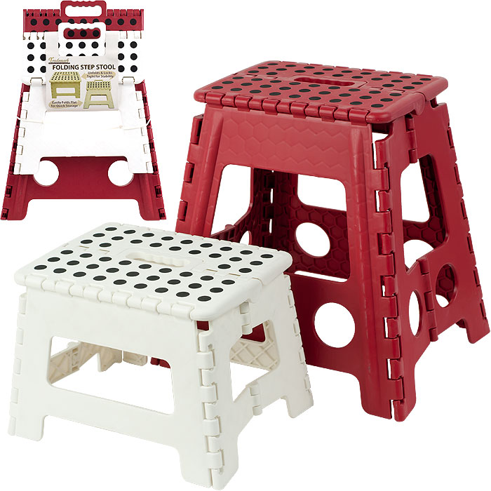 Trademark Poker 7590612 Set of 2 Folding Step Stools by Trademark Home Collectio