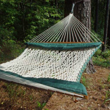 Pc-14p-gcw Deluxe Cotton Soft Sides Rope Hammock