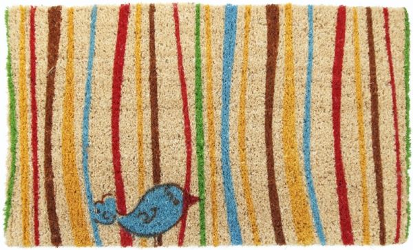 949s Little Groovy Bird Hand Woven Coir Doormat