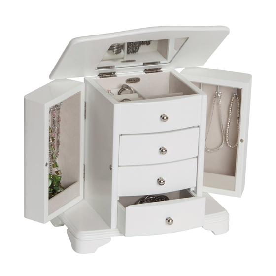 Mele Co. 00416S12M Sibyl Musical Jewelry Box in White