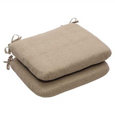 449845 Monti Taupe Rounded Corners Seat Cushion (set Of 2)