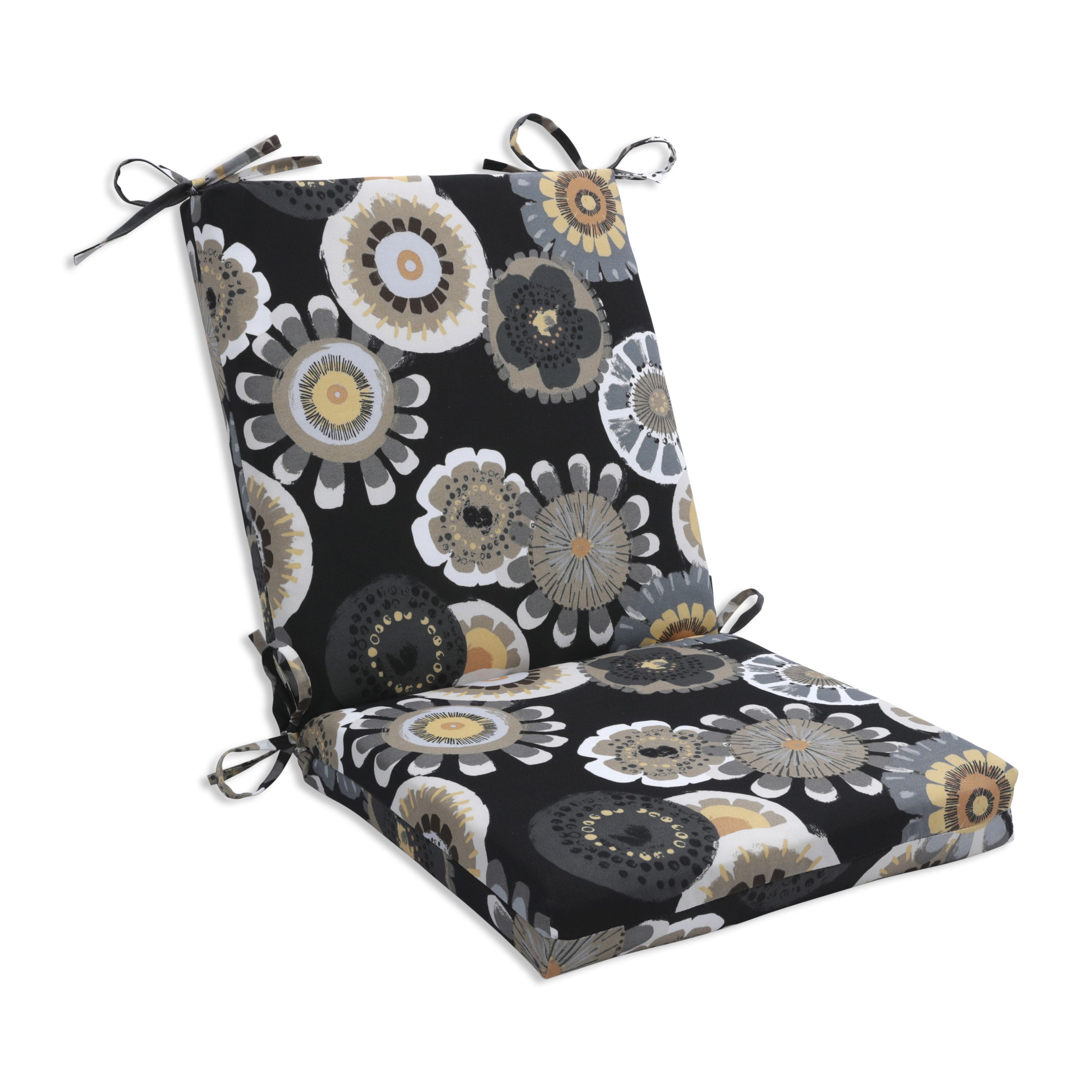 449692 Crosby Black Squared Corners Chair Cushion