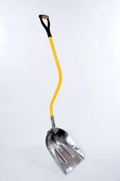 Mighty Ergo Shovel. All Metal Ergonomic Scoop. Size: Large. Color: Yellow