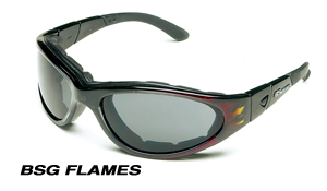 Body Specs BSGFLAMES Goggles#44; Black Frame#44; Flames Lens