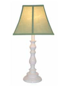 60118 White Base Resin Table Lamp - Sage -with 13 W, Cfl Bulb-