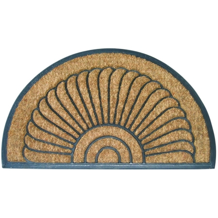 157br Shell Half Round Recycled Rubber & Coir Doormat