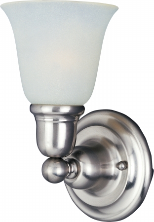 11086svsn Bel Air 1 Light Wall Sconce In Satin Nickel With Soft Vanilla Glass