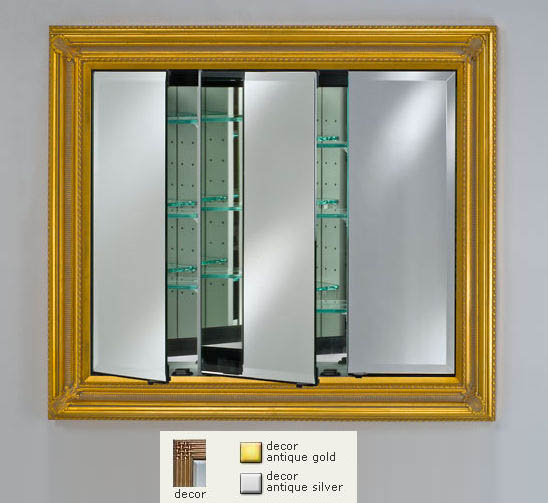 Afina Corporation TD4234RDECSV 42 in.x 34 in.Recessed Triple Door Cabinet  Decor