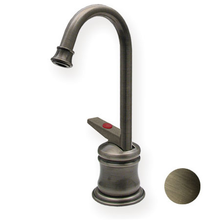 3.12 In. Forever Hot Instant Hot Water Dispenser With Gooseneck Spout And Self Closing Handle- Antique Brass