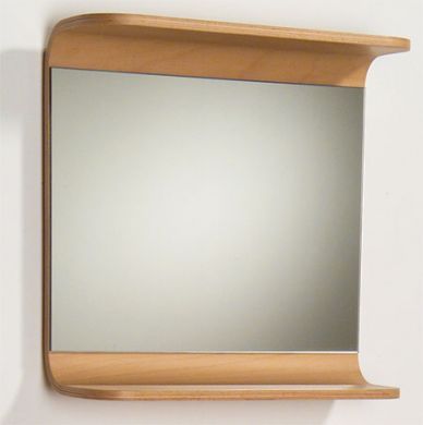 Aem055n 21.75 In. Aeri Rectangular Mirror With Integral Wood Shelf- Natural- Birchwood