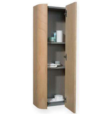 15 In. Aeri Vertical Wall Mount Storage Unit With Four Shelves- Ebony