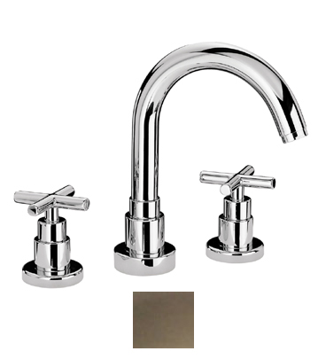 Whlx79214-bn 6 In. Luxe Widespread Lavatory Faucet With Tubular Swivel Spout, Cross Handle And Pop-up Waste- Brushed Nickel-pvd