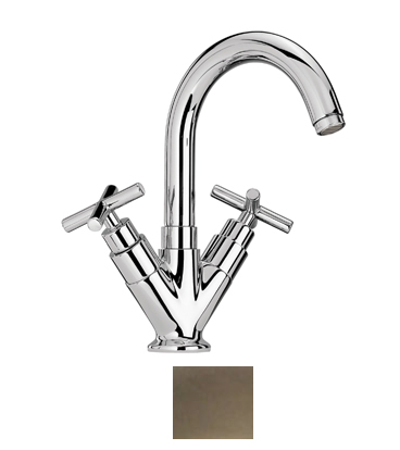 Whlx79250-bn 6 In. Luxe Single Hole-dual Handle Lavatory Faucet With Tubular Swivel Spout, Cross Handles And Pop-up Waste- Brushed Nickel-pvd