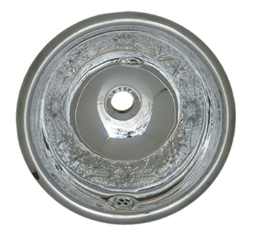 Wh602acf 13.75 In. Round Floral Pattern Drop-in Basin With Overflow- Polished Stainless Steel