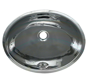 Alfi Trade Wh608abl 16 In. Smooth Oval Undermount Basin With Overflow- Polished Stainless Steel