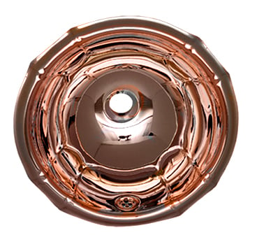 Wh613cbl 17.50 In. Round Fluted Design Drop-in Basin With Overflow- Polished Copper