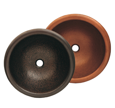 Whcolv17rd-obh 16.75 In. Copperhaus Round Drop-in-undermount Basin With Hammered Texture- Hammered Bronze