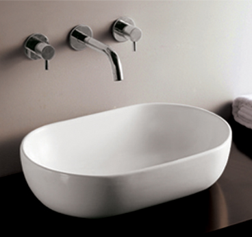 Alfi Trade Whkn1080 23.25 In. Isabella Oval Above Mount Basin With A Center Drain- White