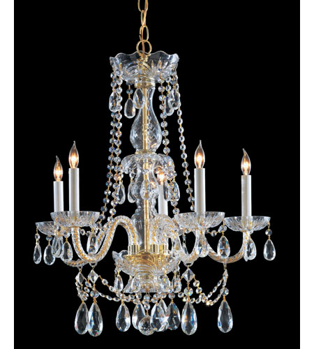 1125-pb-cl-mwp Traditional Crystal Collection Chandelier - Polished Brass