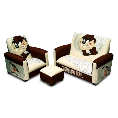 Warner Brothers 90094 TAZ Tasmanian Devil Toddler Sofa#44; Chair and Ottoman Set