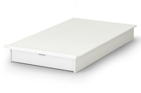 South Shore 3160245 Twin 39 in. Platform Bed with Drawer - Pure White