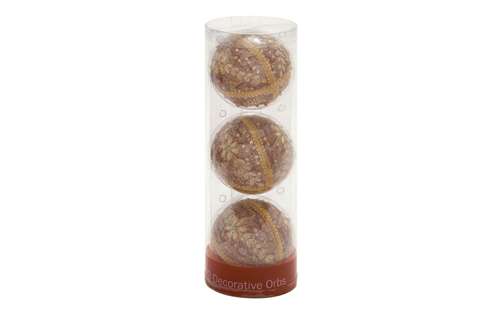 Benzara 16167 Embroidery Decor Ball Set3 4 in. D Unique Home Accents