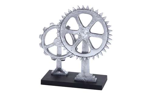 Benzara 35298 Aluminum Gear Decor 11 in. H#44; 8 in. W Unique Home Accents