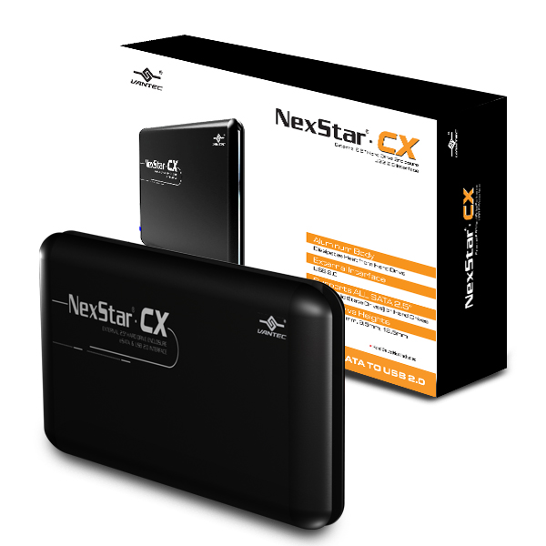Vantec Thermal Technologies NST-200S2-BK RD 2.5 in. SATA to USB 2.0 External Hard Drive Enclosure