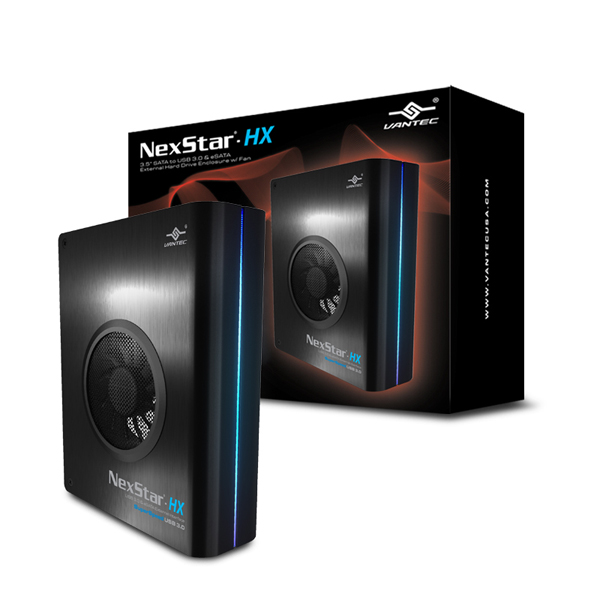 Vantec Thermal Technologies NST-330SU3-BK Storage 3.5 in. SATA to USB 3.0 and eSATA External Hard Drive Enclosure with Fan