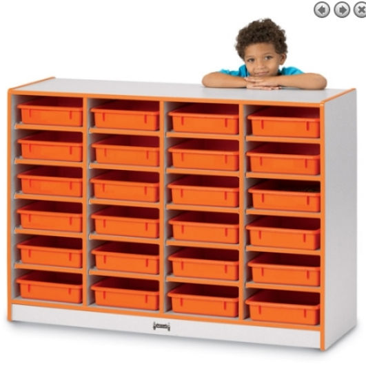 0625jcww114 24 Paper-tray Cubbie With Paper-trays - Orange