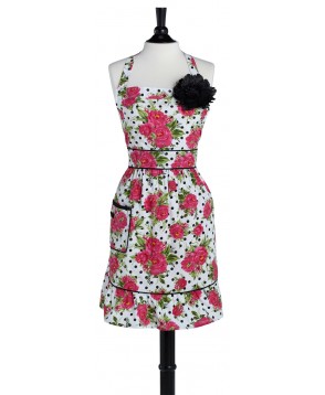Jessie Steele 108JS168 Dotted Parlor Floral Bib Courtney Apron