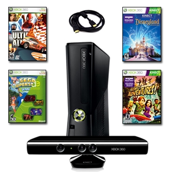 XBOX 360 Slim 4GB Super Holiday Bundle with 6 Games and More