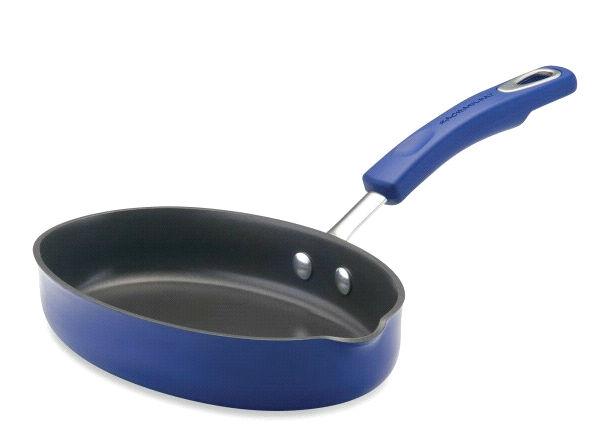 Rachael Ray Hard Enamel Cookware 9Inch Oval Skillet#44; Blue