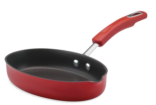 Rachael Ray Hard Enamel Cookware 9Inch Oval Skillet#44; Red