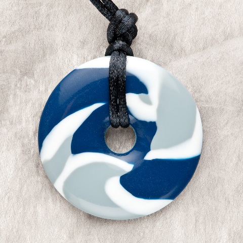Nfl9 Blue And Silver Silicone Pendant