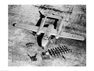 Sal25527389 High Angle View Of Soldiers Standing Near A Military Airplane Fairchild C-119 Flying Boxcar -24 X 18- Poster Print