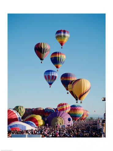 Low Angle View Of Hot Air Balloons In The Sky Albuquerque International Balloon Fiesta Albuquerque New Mexico Usa -18 X 24- Poster Print
