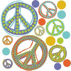 RoomMates RMK1859SCS Mod Peace Signs Peel Stick Wall Decals