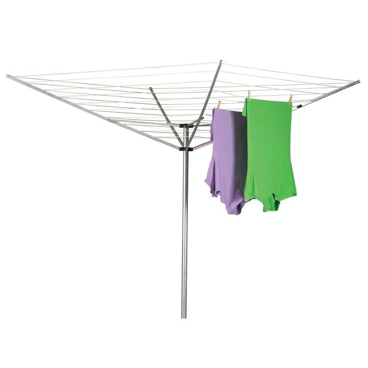 1600 Outdoor Umbrella Dryer - Aluminum Arms, 2pc Pole, 12-line 165 Ft. Drying Space