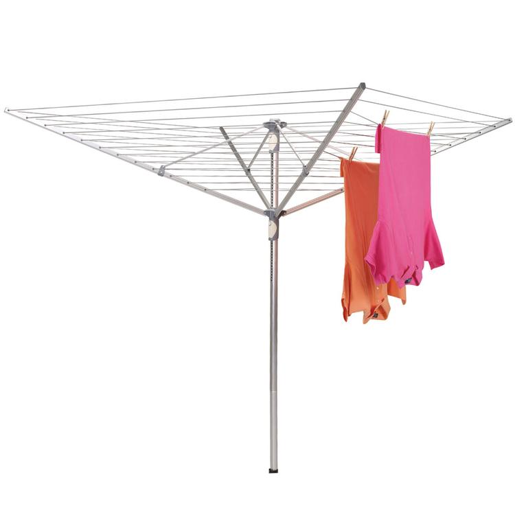 1710 Outdoor Umbrella Dryer - Aluminum Arms, 2pc Pole, 12-line 192 Ft. Drying Space