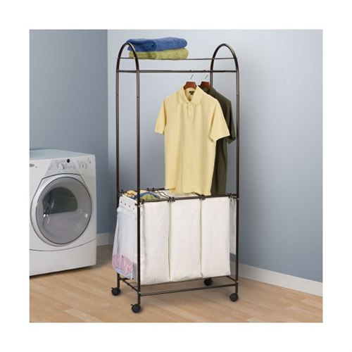 Household Essential 7074 Antique Bronze Laundry Center#44; 3 polycotton natural 