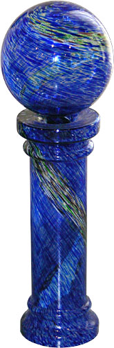 Alpine GID104GBL Glowing Gazing Globe Blue with Glass Stand -Glow in the dark