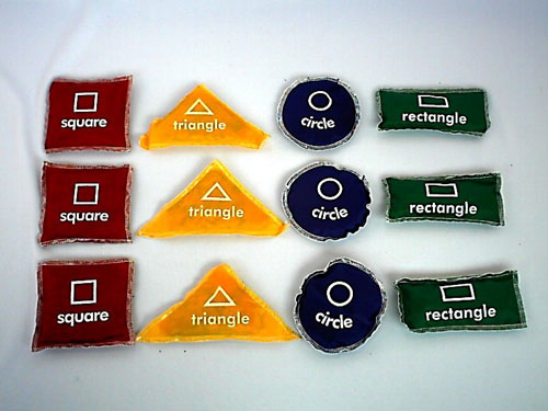 Everrich EVC-0023 Shapes Beanbags - Circle Rectangle Triangle Square - Set of 12