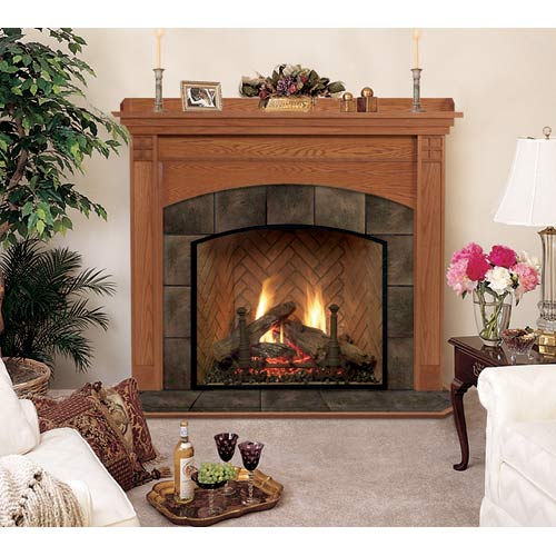 Royalton A Flush Fireplace Mantel in Medium Custom Cherry