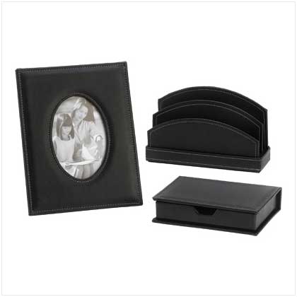 Leather-Look Desk Accessories