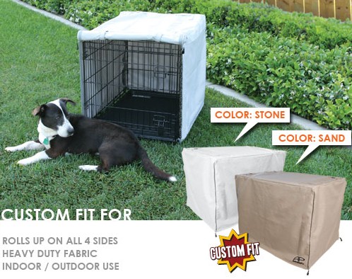 AnimatedPet SG-075-12 Crate Cover & Pad Set Fits 48 x 30 x 33 Midwest Life Stages 1 Door 1600 crates- Stone-Grey Color dog kennel