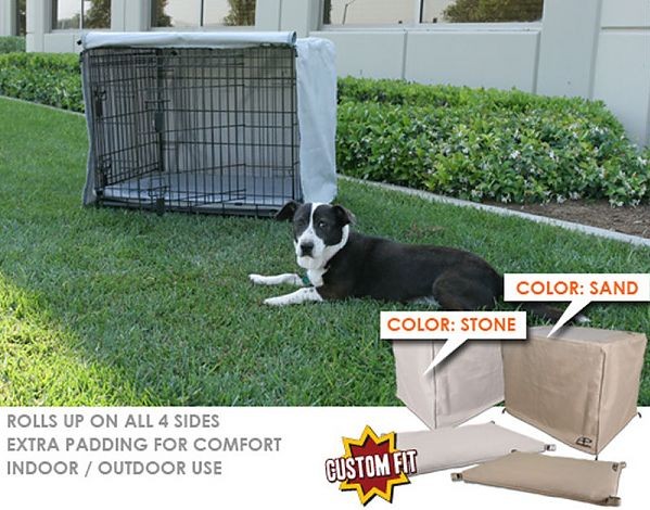 Animated Pet SG-045-17 Crate Cover & Pad Set Fits 36 X 23 X 25 Midwest Select 3 Door 1300TD crates- Stone-Grey Color